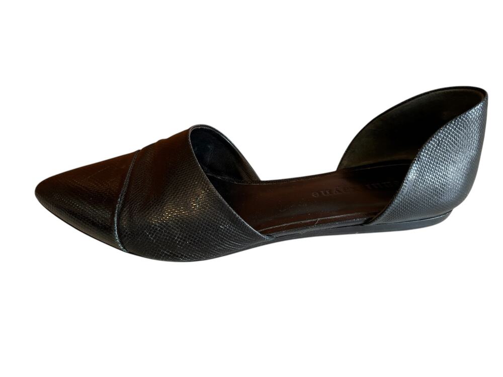 Jenni Kayne Leather D'Orsay Pointed Toe Flats Black 37